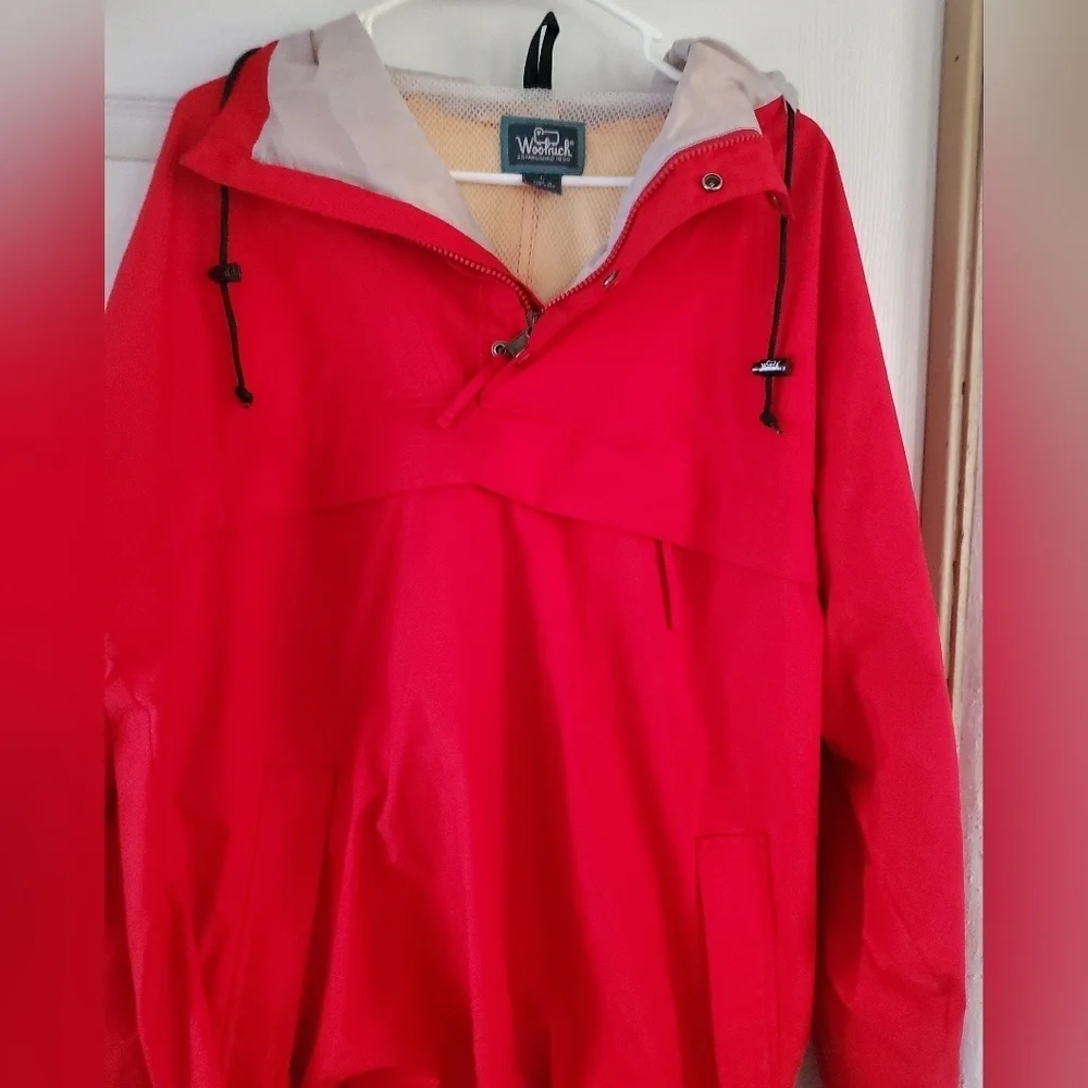 Woolrich Goretex Men Quarter Zip Hooded Windbreaker Size Large